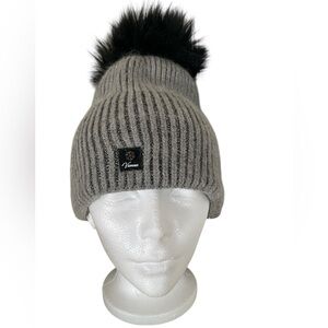 ❤️Gray Knit Beanie with Black Pom by Vienna.